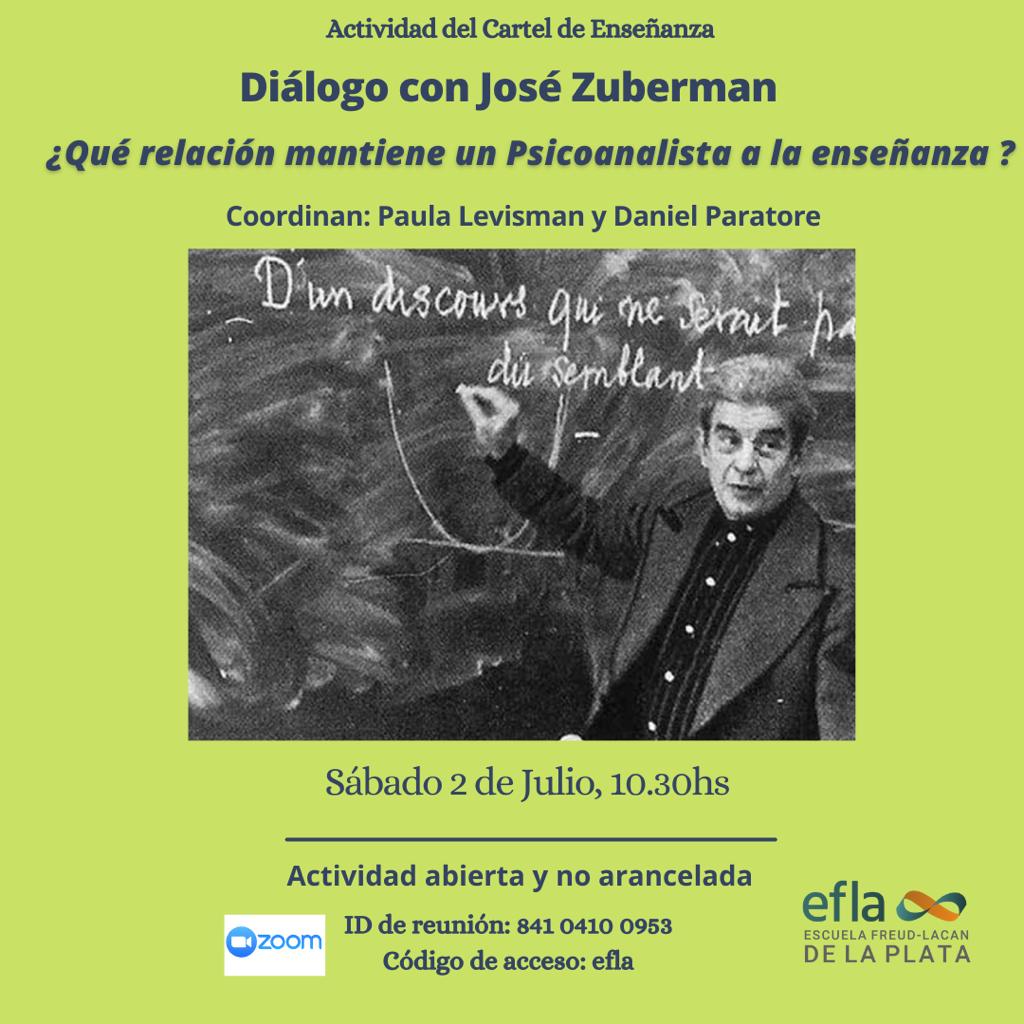 Flyer Diálogo con José Zuberman